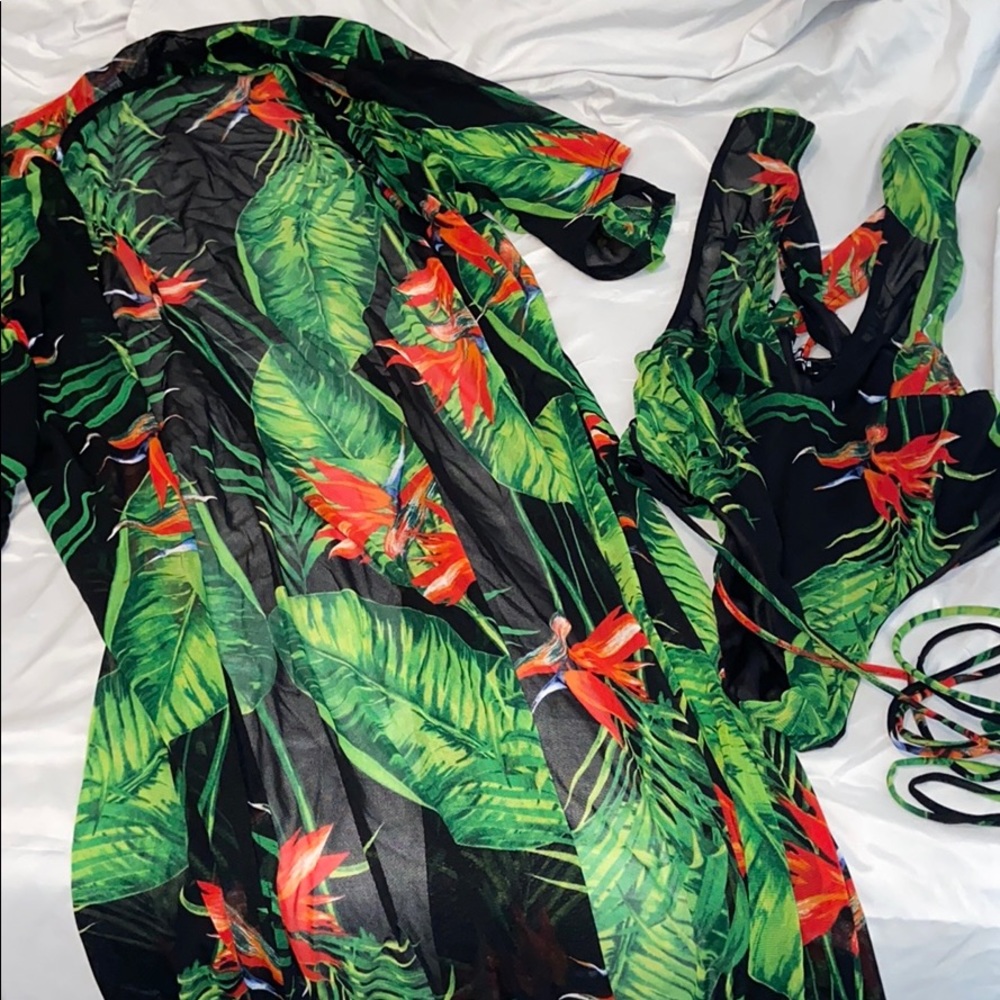 Fashion Nova New Print Body Suit with Cover